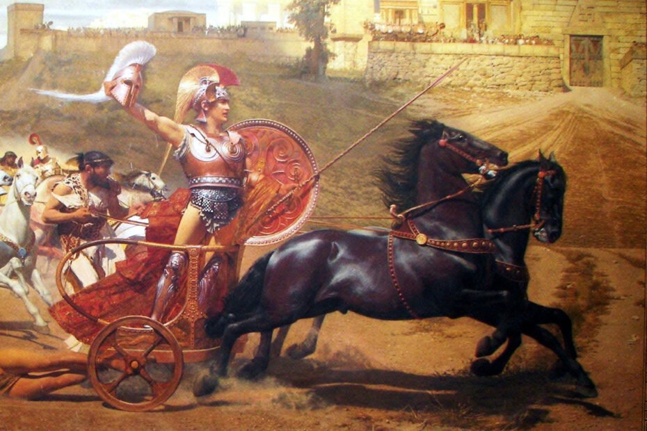 Achilles triumph on chariot